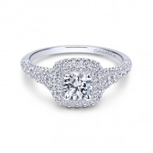 Gabriel & Co. 14k White Gold Contemporary Double Halo Engagement Ring - ER11876R0W44JJ