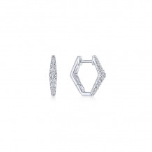 Gabriel & Co. 14k White Gold Lusso Diamond Huggie Earrings - EG13658W45JJ