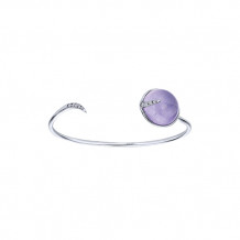 Gabriel & Co. Sterling Silver Purple Jade and White Sapphire Bangle Bracelet