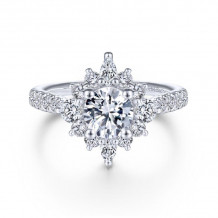 Gabriel & Co. 14k White Gold Starlight Halo Engagement Ring - ER14450R4W44JJ