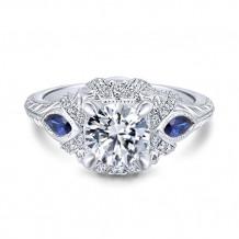 Gabriel & Co 14k White Gold Lexington Diamond Engagement Ring