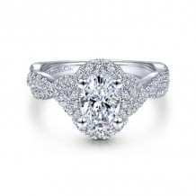 Gabriel & Co. 14k White Gold Contemporary Halo Engagement Ring - ER14295W44JJ