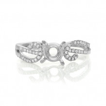 Roman & Jules 14k White Gold Swirl Engagement Ring - ur1182w-1