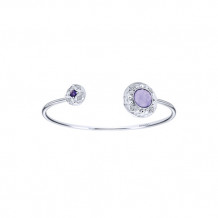 Gabriel & Co. Sterling Silver Purple Crystal & White Sapphire Bangle Bracelet