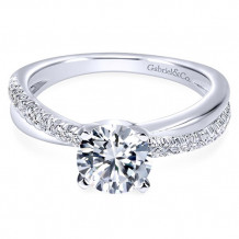 Gabriel & Co. 14k White Gold Round Twisted Engagement Ring