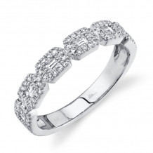 Shy Creation 14k White Gold Diamond Baguette Ring - SC55011258