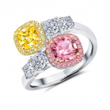 Lafonn Pink & Yellow Bypass Ring - R0349PCM05