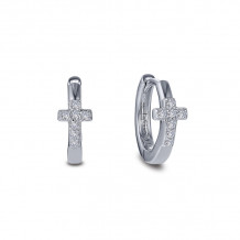 Lafonn Pave Cross Huggie Earrings - E0425CLP00