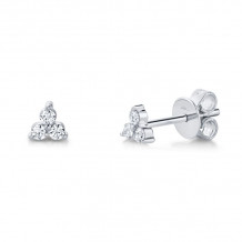 Shy Creation 14k White Gold Diamond Stud Earrings - SC55007041V2