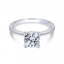 Gabriel & Co. 14k White Gold Contemporary Straight Engagement Ring - ER13911R4W44JJ