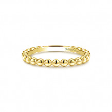 Gabriel & Co. 14k Yellow Gold Beaded Fashion Stackable Ring