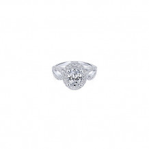 Gabriel & Co 14k White Gold Double Halo Diamond Engagement Ring