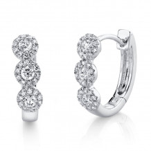 Shy Creation 14k White Gold Diamond Huggie Earrings - SC55002490