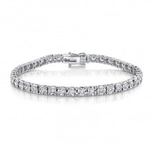 Shy Creation 14k White Gold Diamond Tennis Bracelet - SC55002952