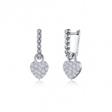 Lafonn Platinum Heart Earrings - 9E091CLP00