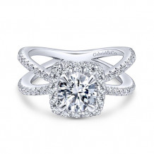 Gabriel & Co. 14k White Gold Rosette Split Shank Engagement Ring - ER12587R4W44JJ