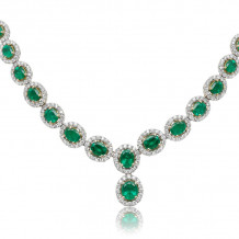 Roman & Jules Two Tone 14k Gold Emerald Necklace - GN2389WYEM-18K