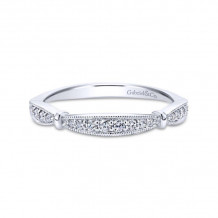 Gabriel & Co. 14k White Gold Victorian Diamond Wedding Band - WB11312S2W44JJ