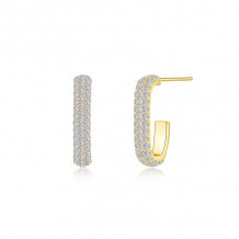 Lafonn Gold Paperclip Hoop Earrings - E0531CLG00