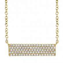 Shy Creation 14k Yellow Gold Diamond Pave Necklace - SC55001720V4