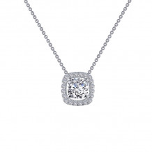 Lafonn Cushion-Cut Halo Necklace - N0100CLP18