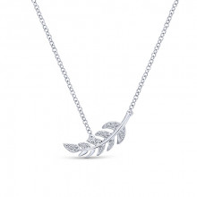 Gabriel & Co. 14k White Gold Floral Diamond Necklace - NK4627W45JJ