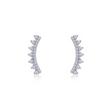 Lafonn Platinum Curved Bar Stud Earrings - E0519CLP00 photo
