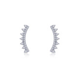 Lafonn Platinum Curved Bar Stud Earrings - E0519CLP00 photo