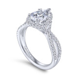 Gabriel & Co. 14k White Gold Contemporary Halo Engagement Ring - ER14425P4W44JJ photo 3