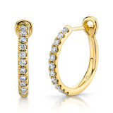 Shy Creation 14k Yellow Gold Diamond Hoop Earrings - SC22005537 photo