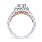 Gabriel & Co. 14k Two Tone Gold Blush Halo Engagement Ring - ER12830R4T44JJ photo 2