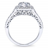 Gabriel & Co. 14k White Gold Victorian Halo Engagement Ring - ER7293W44JJ photo 2