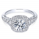 Gabriel & Co. 14k White Gold Victorian Halo Engagement Ring - ER7293W44JJ photo
