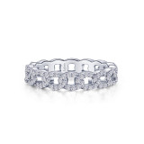 Lafonn Platinum Interlocking Circles Eternity Wedding Band - R0474CLP07 photo