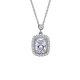 Lafonn Cushion-Cut Halo Necklace - N0163CLP20 photo