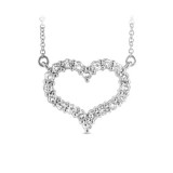 Louis Creations 14k White Gold Diamond Heart Pendant - PRL1290-050 photo
