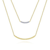 Gabriel & Co. 14k Yellow Gold Hampton Diamond Bar Necklace - NK6087Y45JJ photo