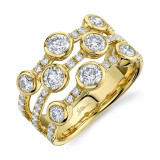 Shy Creation 14k Yellow Gold Diamond Womens Ring - SC55008500 photo