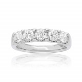 Roman & Jules 14k White Gold Round Cut Diamond Wedding Band - ur1908-3 photo