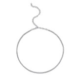 Shy Creation 14k White Gold Diamond Tennis Necklace - SC55009469 photo