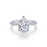 Lafonn Platinum Pear-Shaped Solitaire Engagement Ring - R0483CLP07 photo