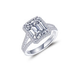 Lafonn Platinum Halo Engagement Ring - R0468CLP10 photo