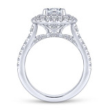 Gabriel & Co. 14k White Gold Rosette Double Halo Engagement Ring - ER13864R4W44JJ photo 2