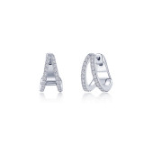 Lafonn Platinum Split Huggie Earrings - E0536CLP00 photo