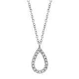 Shy Creation 14k White Gold Diamond Pear Necklace - SC55010067 photo