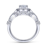 Gabriel & Co. 14k White Gold Victorian Halo Engagement Ring - ER14306W44JJ photo 2