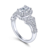 Gabriel & Co. 14k White Gold Victorian Halo Engagement Ring - ER14306W44JJ photo 3