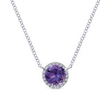 Gabriel & Co. 14k White Gold Lusso Color Gemstone & Diamond Necklace - NK4616W45AM photo