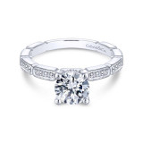 Gabriel & Co. 14k White Gold Victorian Straight Engagement Ring - ER13914R4W44JJ photo