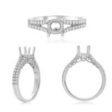 Roman & Jules 14k White Gold Split Shank Engagement Ring - KR2143W-IH photo 2